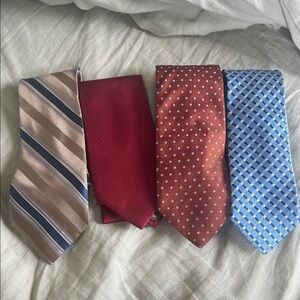 Elegant Men's Tie Set - Brown, Red, Orange, Blue